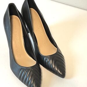 Karl Lagerfeld Paris LEATHER ROULLE 3.5" HEELS PUMPS SHOES